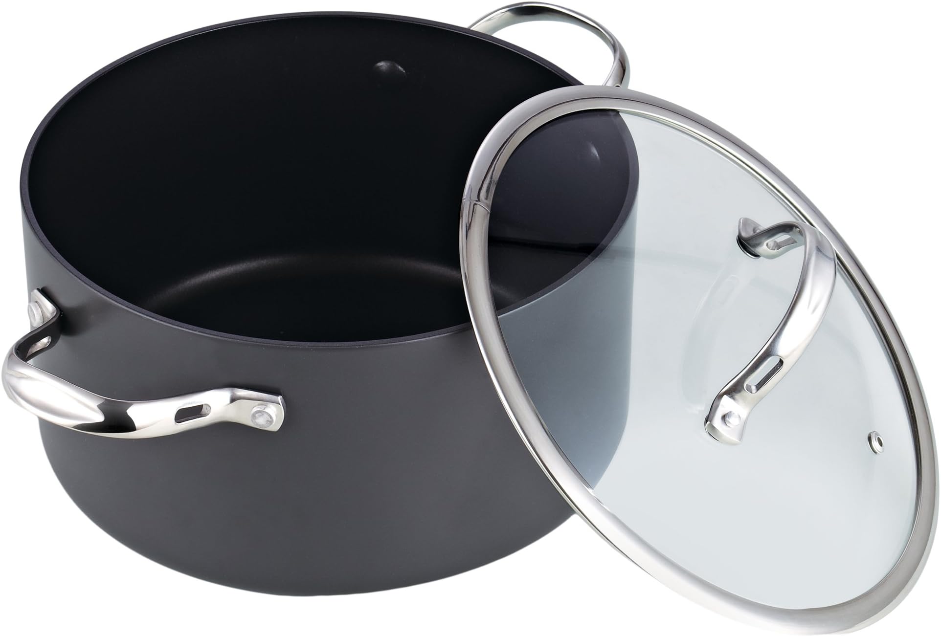 Cooks Standard 6 Quart Nonstick Hard Anodized Stockpot, Black