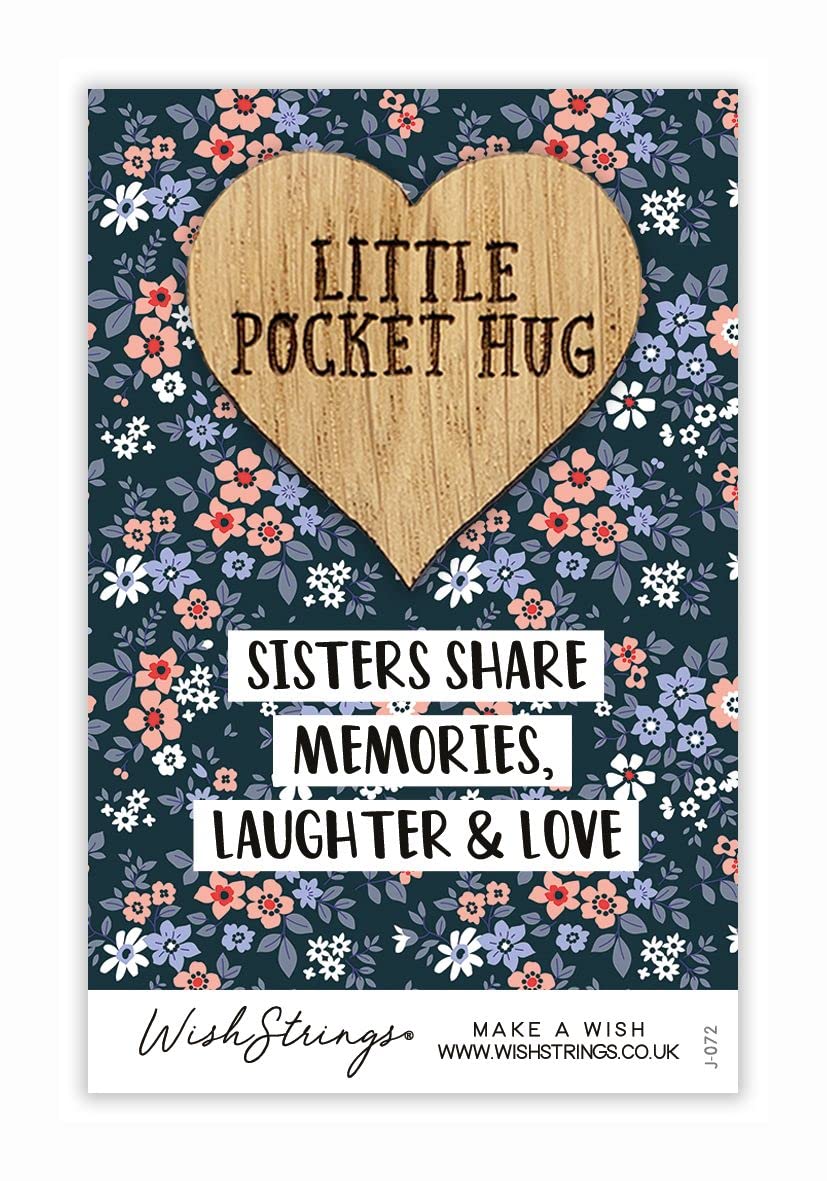 Sisters Share Memories & Love Little Pocket Hug Wish Token Keepsake Gift Idea SPH036
