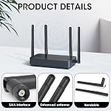 Tinshow 2 Pack SMA WiFi Antenna 2.4GHz 5GHz 3dBi MIMO Dual Band External view 4