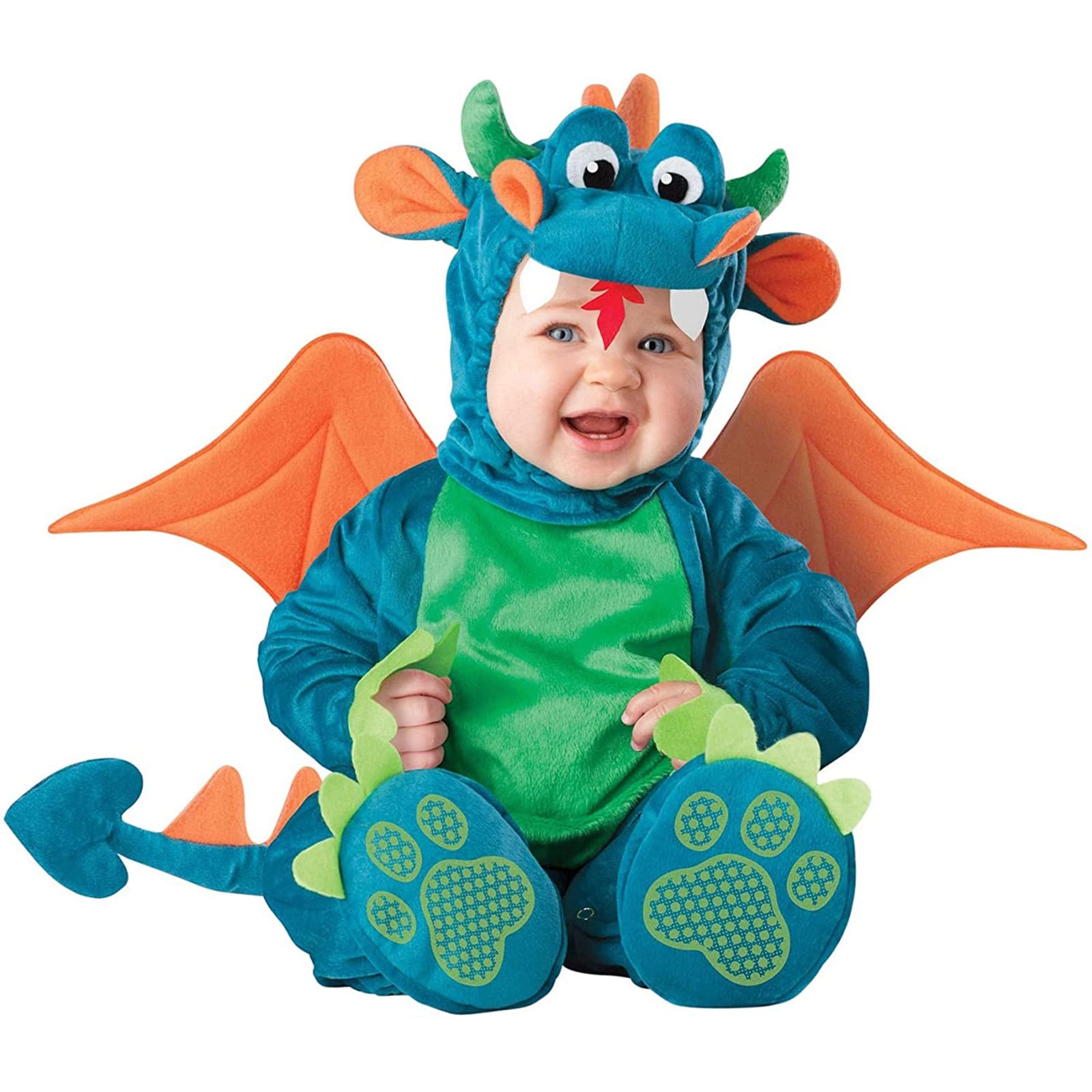 Yoisdtxc Halloween boy Girl Baby Dinosaur Costume/Lobster Jumpsuit Costume Cosplay Props Party Costume (A-Green, 18-24 Months)