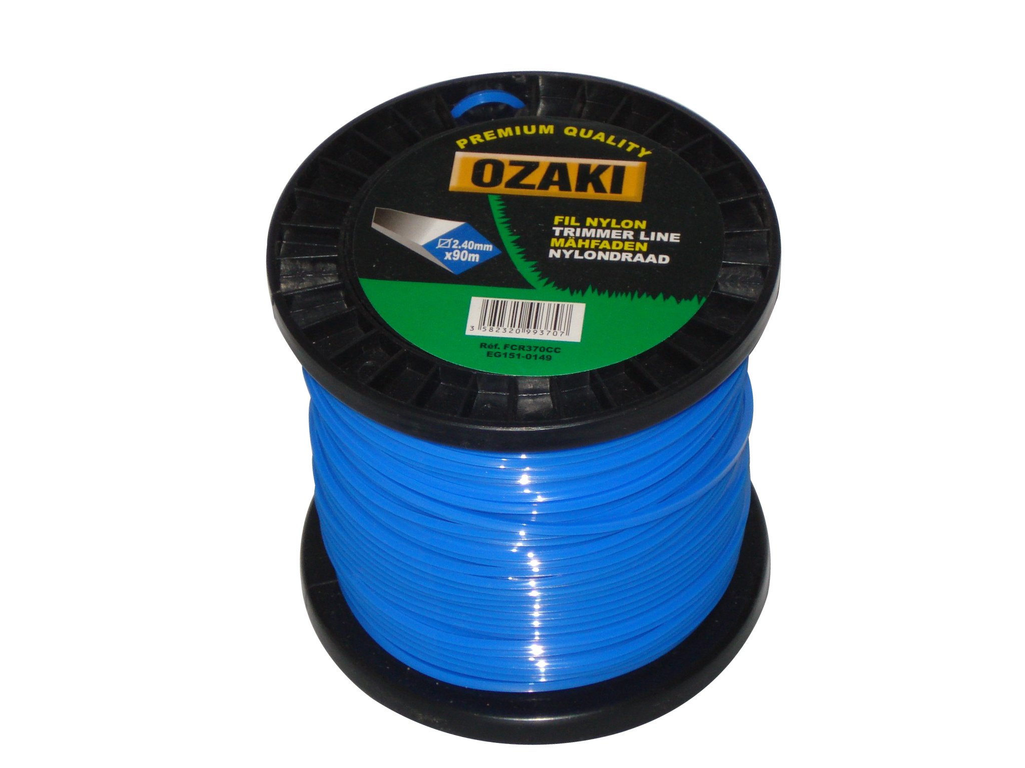 OZAKI - Spool of Square Nylon Thread - Length 130 m - Diameter 2 mm - Virgin Materials - High Durability - Excellent Hold on the Eye