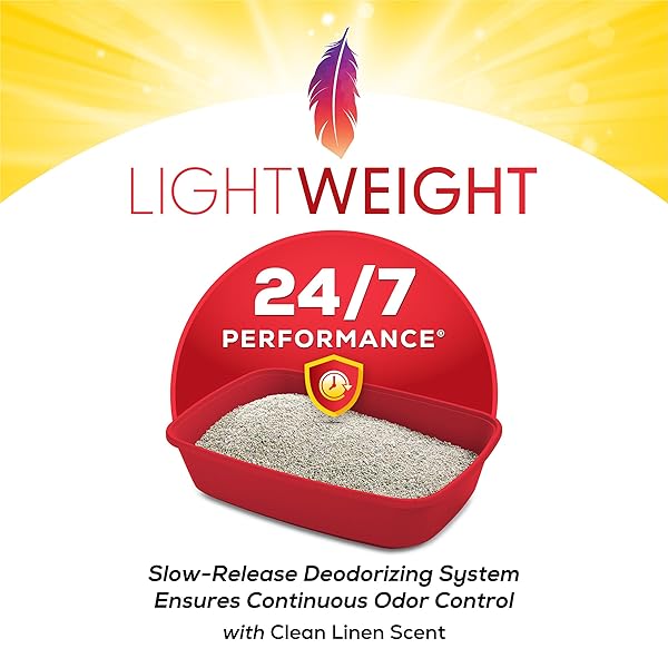 PURINA TIDY CATS LIGHTWEIGHT 24/7 PERFORMANCE ODOR CONTROL, MULTI-CAT, CLUMPING, 99.9 PERCENT DUST FREE CAT LITTER – 17 LB. BOX