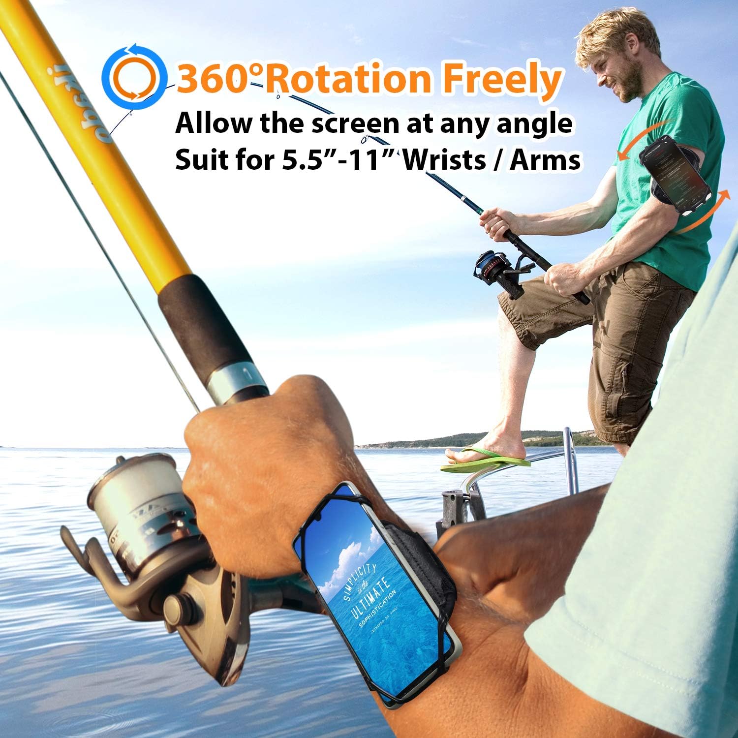 HLOMOM Running Phone Holder,Sports Phone Wristband 360° Rotation & Detachable for iPhone 17/16/15/14/13 Pro/12 Pro/11Pro Max/XS/XR/8/7/6s Plus - Image 4