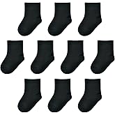 Baby Socks 0-3 months Infant White Crew Socks Baby Girls Newborn Dress Socks Boys Baptism Christening 10 Pack