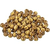 uxcell Natural Wood Beads, 100Pcs 6mm Diameter Light Brown Round Loose Spacer Beads for DIY Jewelry Bracelet, 2mm Hole