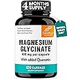 Sandhu's Magnesium Glycinate 400mg Capsules with Quercetin | Quality Sleep, Relaxation, Muscle, Bone Health & Immune Support | 120 Count (Pack of 1) | Easy to Swallow | for Women and Men