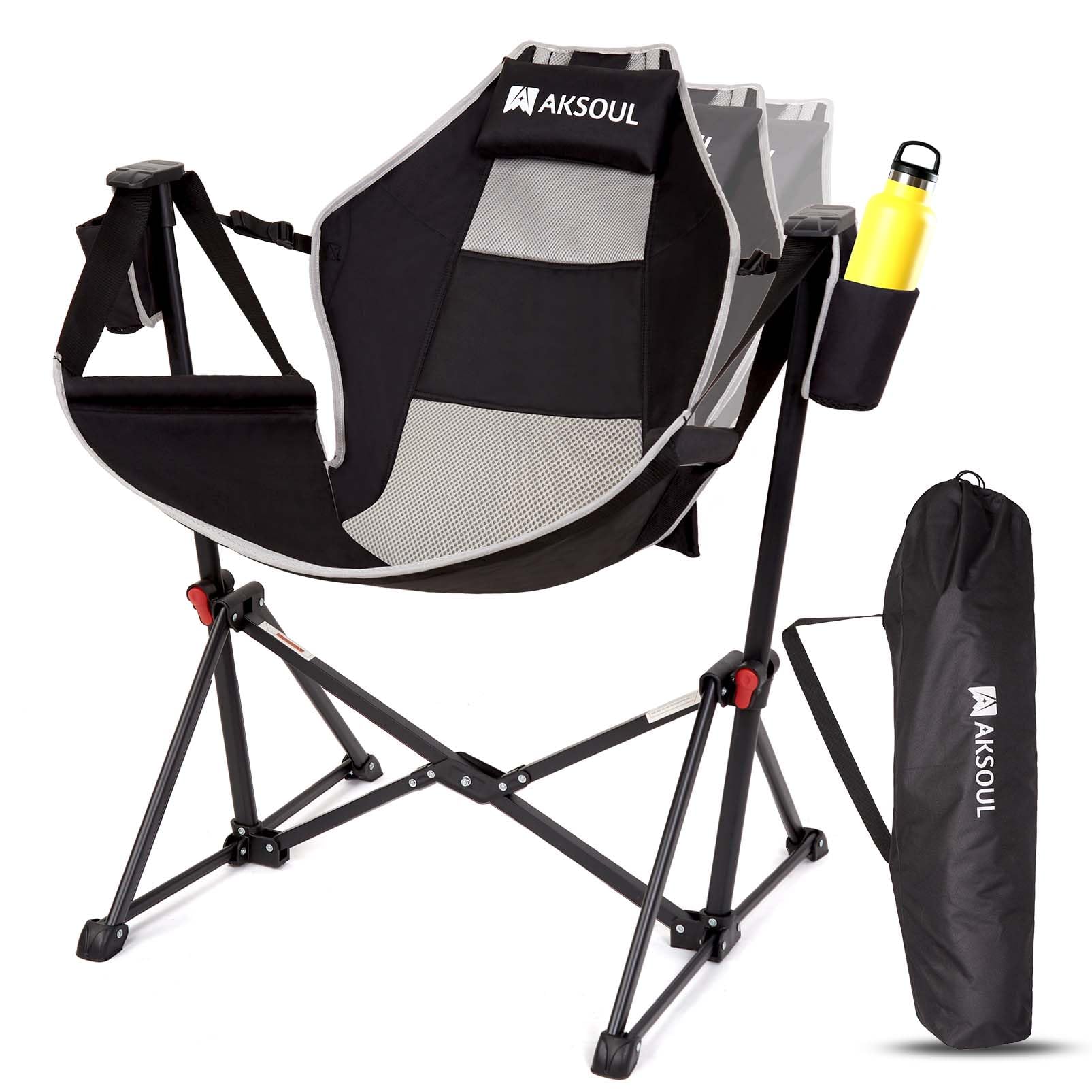 Photo 1 of AKSOUL Hammock Camping Chair Swinging: Foldable & Portable Swing Chairs with Storage Bag - 265lbs Adult Weight Capacity - Folding Rocking for Lawn Camp Stargazer Outdoor
