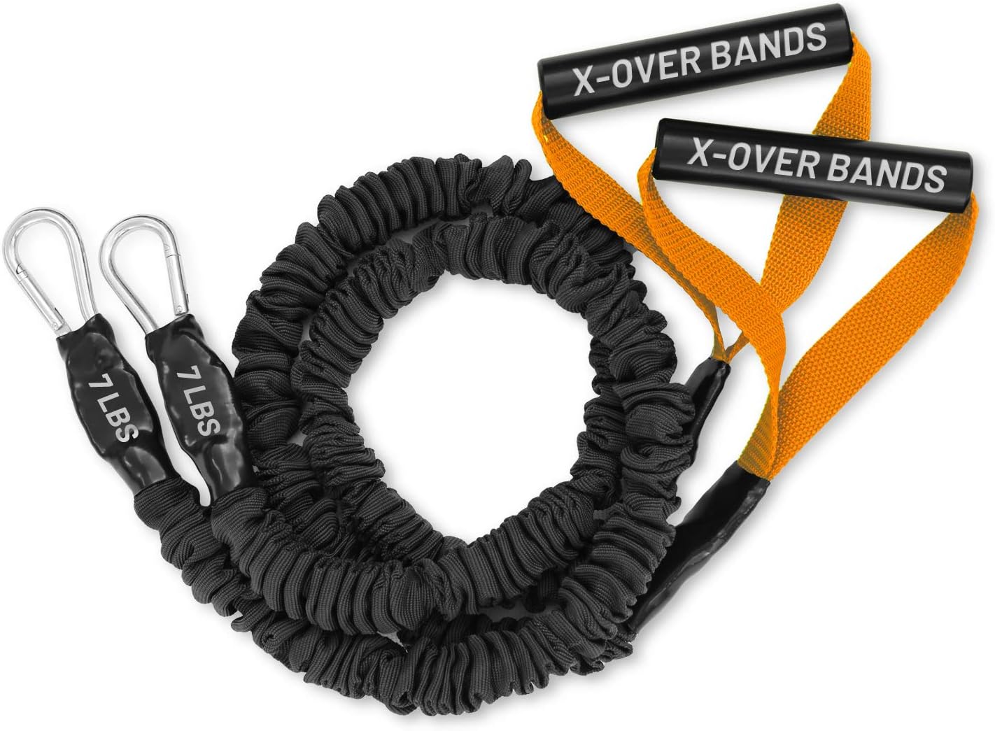 7 lbs X-Over Resistance Bands for ARMS and Shoulders- Premium Exercise Cord for Shoulder & Arm Care, Muscle Performance, Sports, Rehab Workouts - 1 Pair - Orange -by FitCord