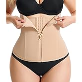 Gotoly Waist Trainer for Women Zipper Corset Shapewear Tummy Control Faja Body Shaper Waist Cincher Workout Girdle