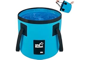 BIDFUL 5 Gallon Collapsible Bucket with Handle, Car Wash Bucket Foldable Water Storage Container for Camping Fishing Beach Gardening, Portable Laundry Wash Basin for RV Cleaning Supplies Swamp Emergency Prep