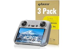 LKTOP 3 Pack RC/RC 2 Screen Protector for DJI RC/RC2 Controller Accessories, Mini 4 Pro HD Tempered Glass Mini 5 Pro Film Mini 3 Pro Screen Cover for DJI Mini 5/4/3, Mavic 3, Air 3, Flip Series Drone