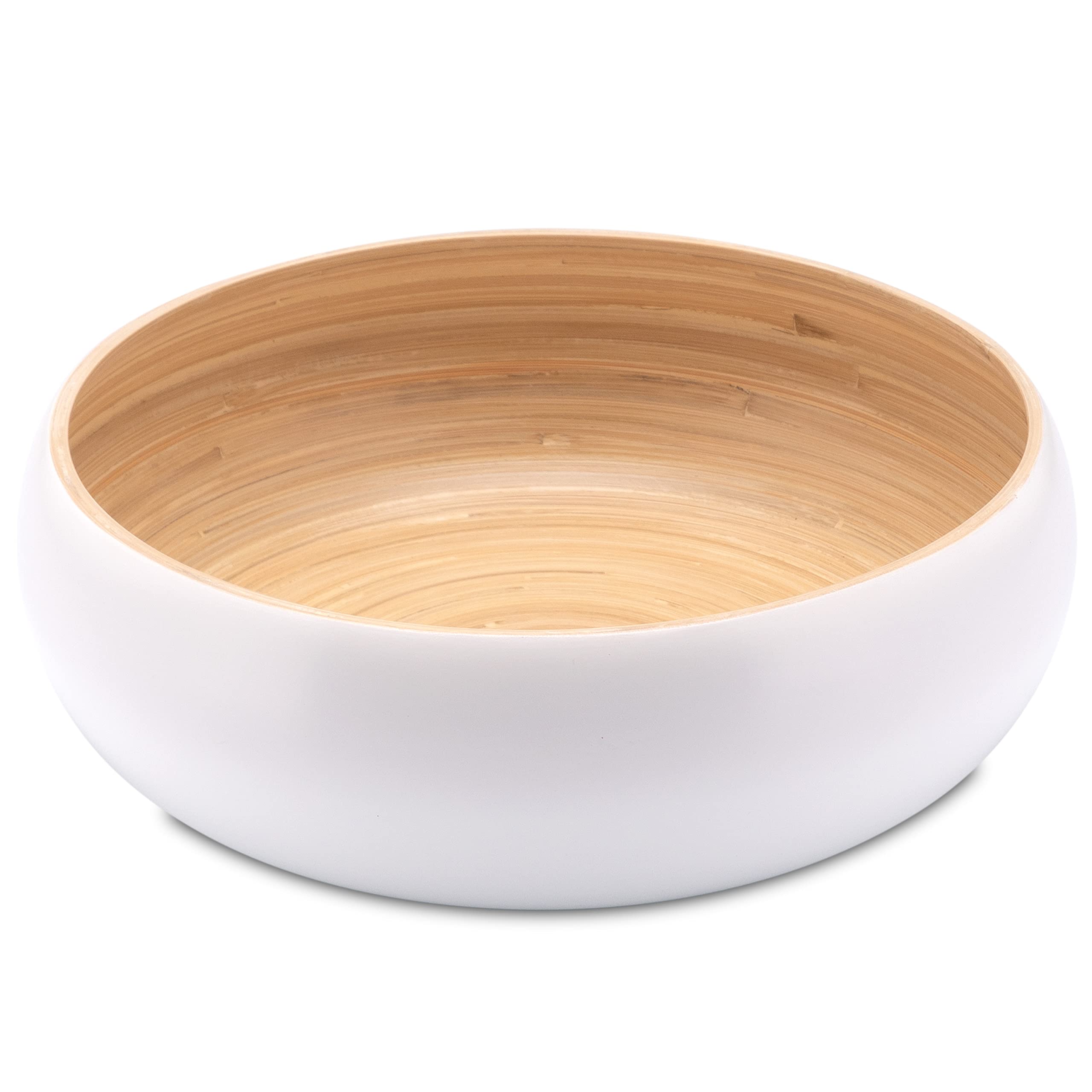 Mua Decorasian Bambusschale gro und rund  Chips Schale bzw. Bowl -  Obstschale Bambus hochwertig seidenmatt lackiert  30cm wei trn Amazon  c chnh hng 2026 | Fado