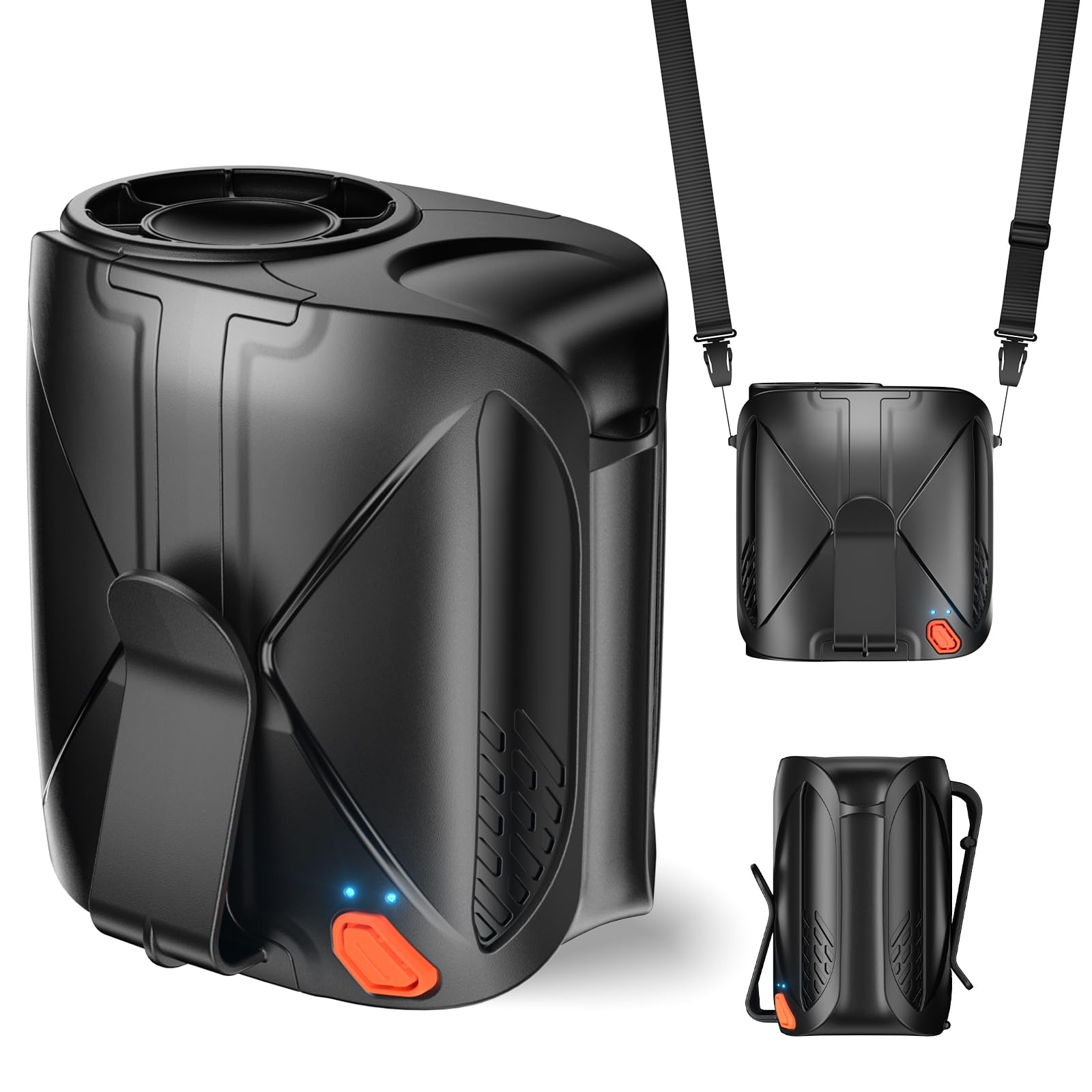 Photo 1 of 2025 Portable Waist Fan - 10000mAh, 6 Speeds 16000RPM Strong Airflow Shirt Belt Fan, 40H Runtime Rechargeable Hands-Free Clip on Personal Body Neck Fan for Outdoor, Camping, Jobsite, Hiking, Black