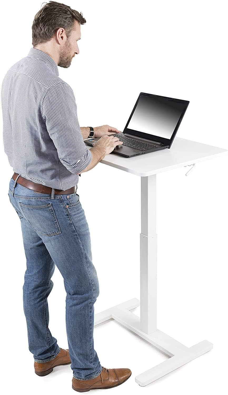 best standing desks on amazon on Amazon Com Fitdesk Sit To Stand Desk 30 7 X 22 8 Inches Height Adjustable Standing Computer Desk And Work Station With Built In Wheels White Sports Outdoors