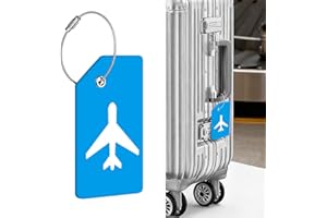 Silicone Luggage Tag with Cable Loop Flexible Travel ID for Suitcases Bags Hidden Reusable Set for Traveler 1 Pcs, Blue, F