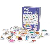 Junior Learning Rainbow CVC Objects, 120 Magnetic Foam Pieces, Phonics Set | Tactile Literacy Tool for Blending, Segmenting and Magic-E Words, 2-Inch Lightweight Pieces for Whiteboard Use
