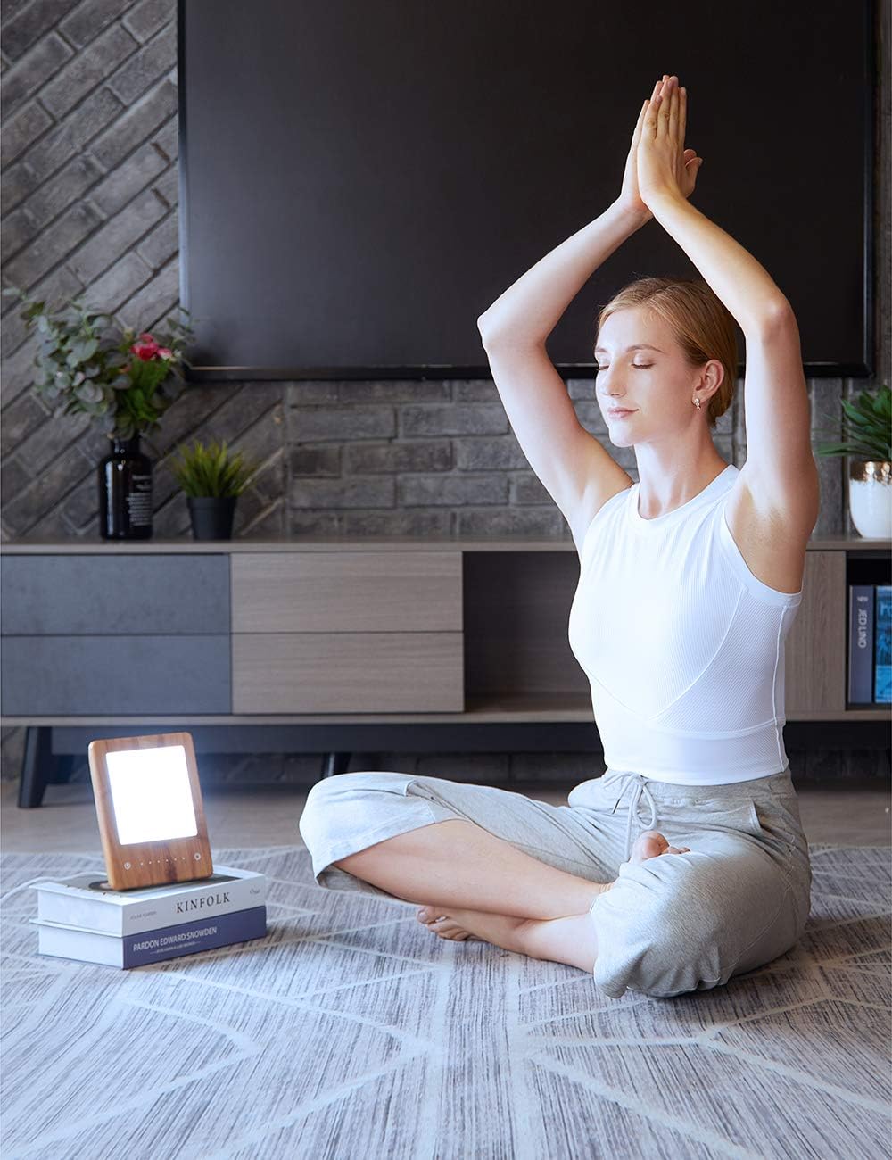 Miroco Light Therapy Lamp, LED Bright Therapy Light - UV Free 10000 Lux, Timer Function, Touch Control with 6 Adjustable Brightness Levels, Standing Bracket, for Home/Office Use(Wood Grain): Home & Kitchen