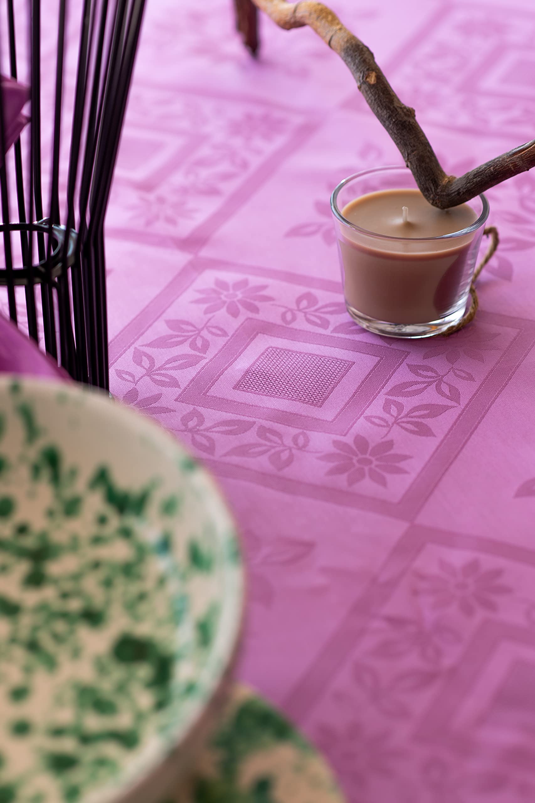ESSE HOME – Tablecloth: Rectangular - Square – Round – Oval. Flanders Jacquard Pure Cotton – VIENNA (S 170x170, LILLA)