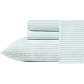 Tommy Bahama - Queen Sheet Set, Cotton Percale Bedding Set, Super Soft, Oeko-Tex Certified (Cool Beach Stripe Turquoise, Queen)