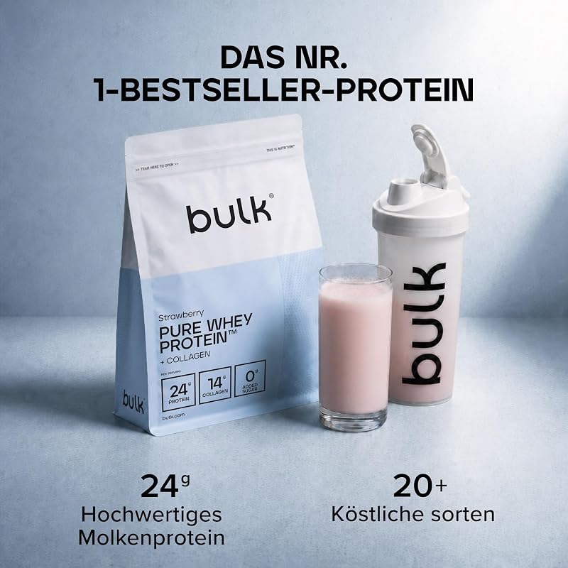 Pure Whey Protein + Kollagen, Erdbeere, 2kg
