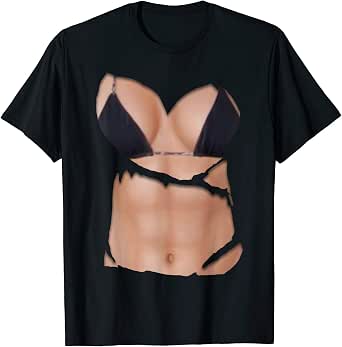Fake Abs T Shirt Funny Bikini Body 