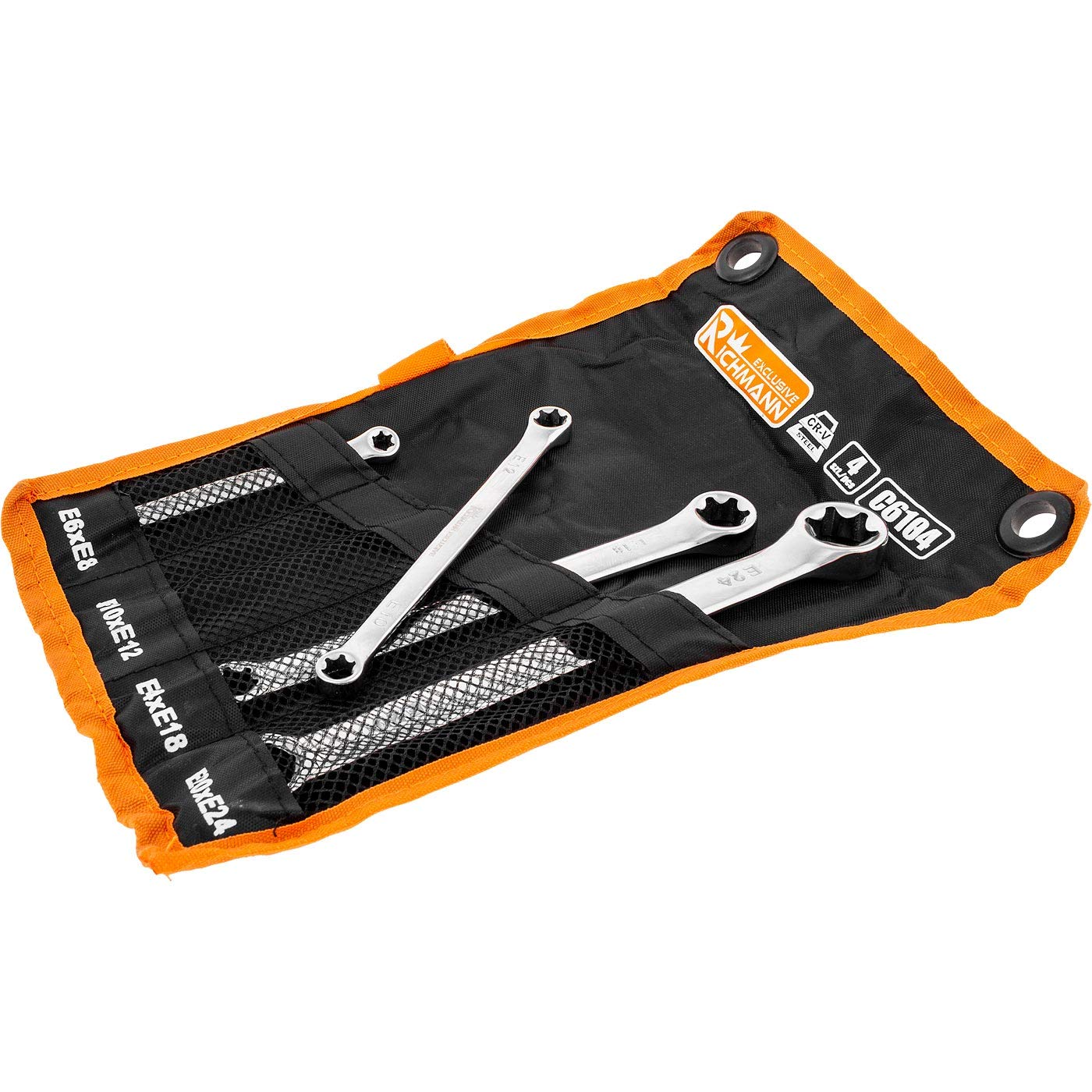RICHMANN torx ring spanner set 4 pcs 8 sizes E6-E24 CrV 6150 steel (C6104)
