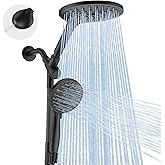 MakeFit Dual Handheld Shower Head Combo, 2-in-1 Rain Shower Heads System 8 Inch Rainfall Shower Head and 10 Modes High Pressure Hand Held Showerhead with Built-in Power Wash