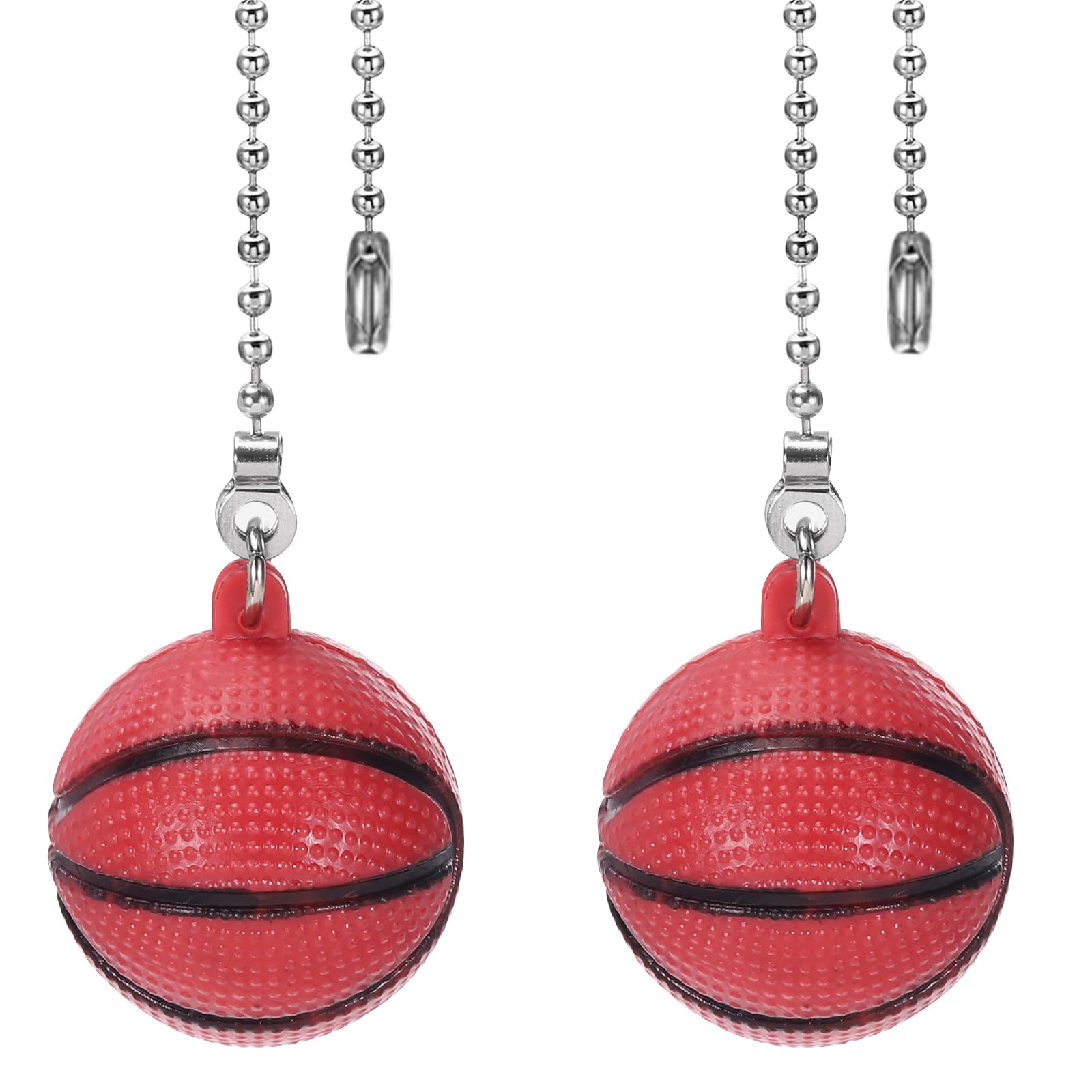 PATIKIL Ceiling Fan Pull Chain, 2 Pack 13" Decorative Basketball Pendant Chain Extender Charm Extension for Ceiling Fans Light Lamp, Brown