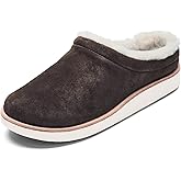 OLUKAI Mani Women's Leather Mule Slippers, Soft & Comfortable Slippers with Fleece Lining, Thick Rubber Outsole, All-Day Wear