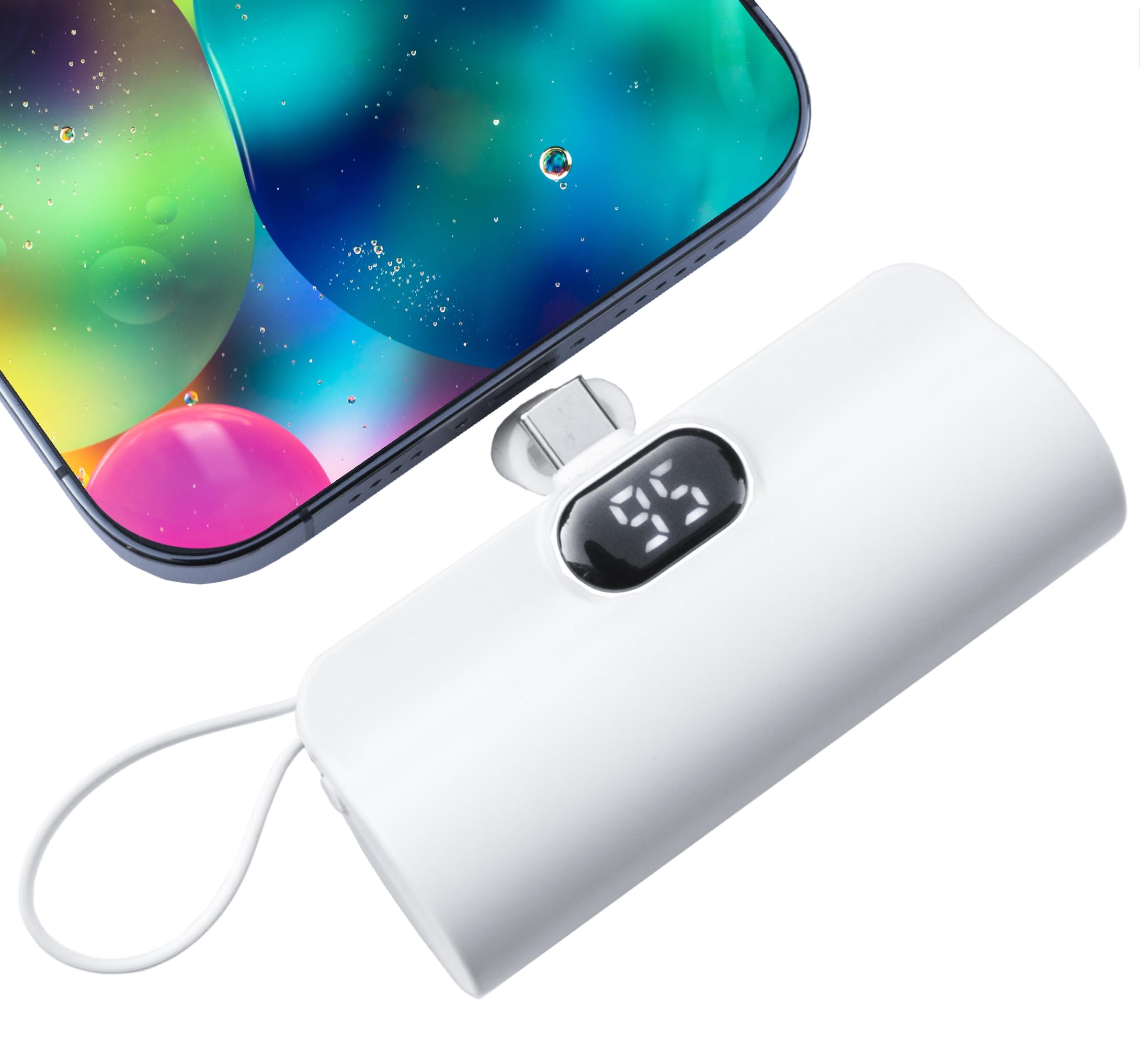 Mini power bank 5500mAh Portable Power Bank,Dual USB-C Ports Cell Phone Power Charger, LCD LED Display Battery Compatible with iPhone17/16/15 plus/15 pro/15 pro Max/Android Phone/Samsung/Moto/LG etc…