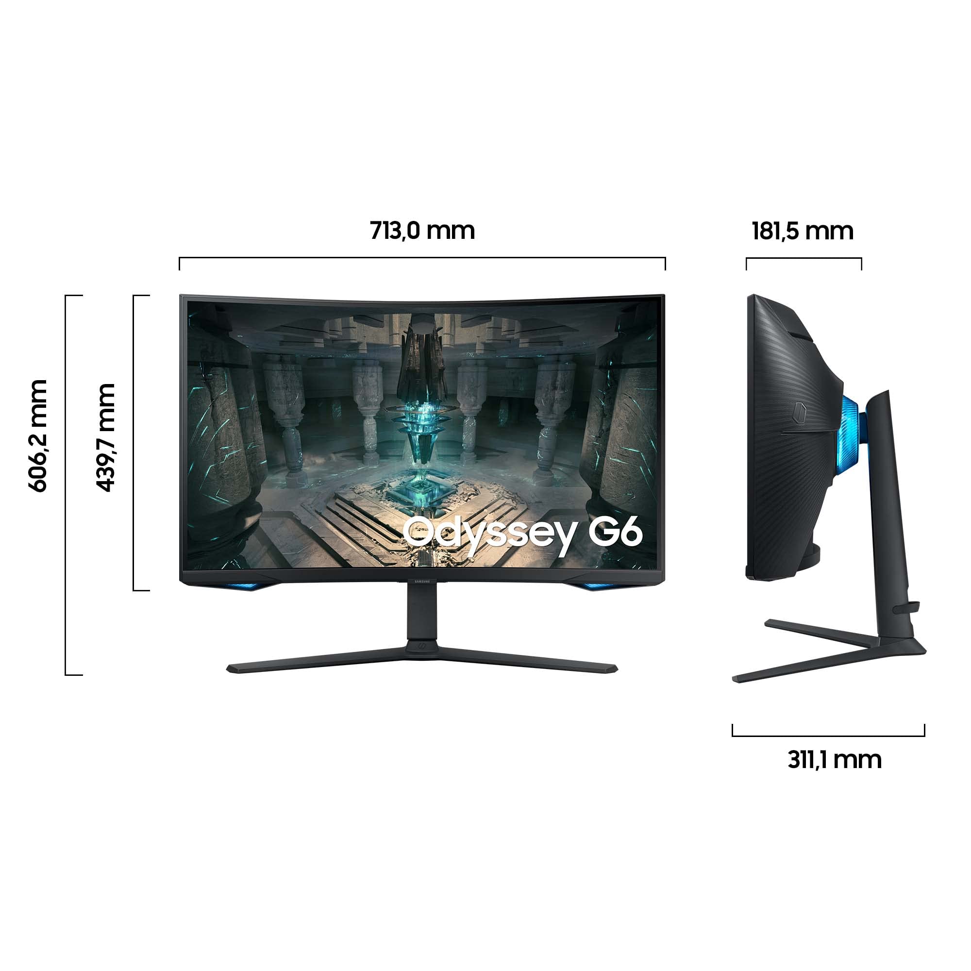 Samsung Odyssey G65B Smart Gaming Monitor S32BG650EU, 32 Zoll, VA-Panel, WQHD-Auflösung, AMD FreeSync Premium Pro, 1000R Bildschirmkrümmung, 1 ms (G/G) Reaktionszeit, Bildwiederholrate 240 Hz, Schwarz 2