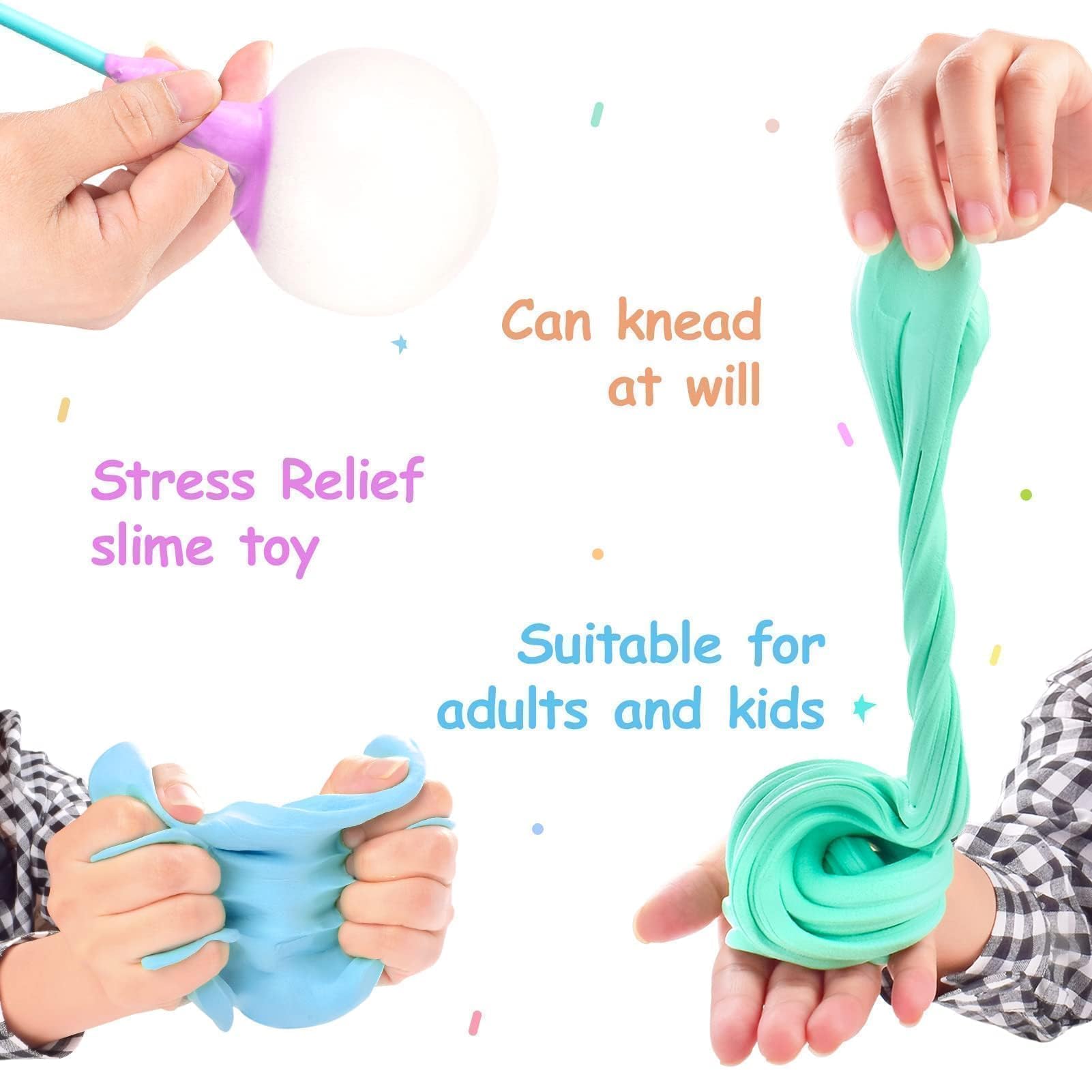5 Pack Butter Slime Kit, Scented Candy Making Slime Party Favors for Girls and Boys, DIY Putty Bulk Toys for Kids, Soft Stretchy & Non-Sticky, Cute Stuff, Basket Stuffers