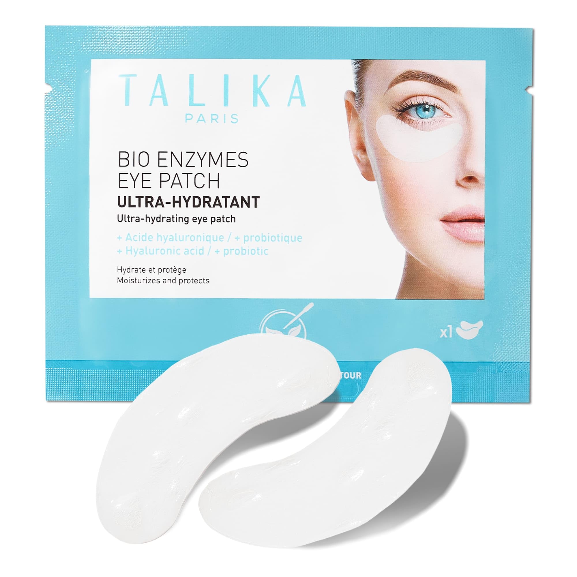 Talika Bio Enzymes Eye Patch - Instant Ultra-Moisturising Under Eye Patches - Eye Mask Patches For Dark Circles Tired Eyes & Puffiness - Single Pair