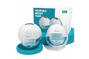 Paruu P10 Hands-Free Breast Pump Wearable, 338mmHg Strong Suction, Low Noise, 4 Modes & 9 Levels, Electric Breast Pump Portable, Smart Display, 19/21/24/28mm Insert/Flange, 2 Pack (White)
