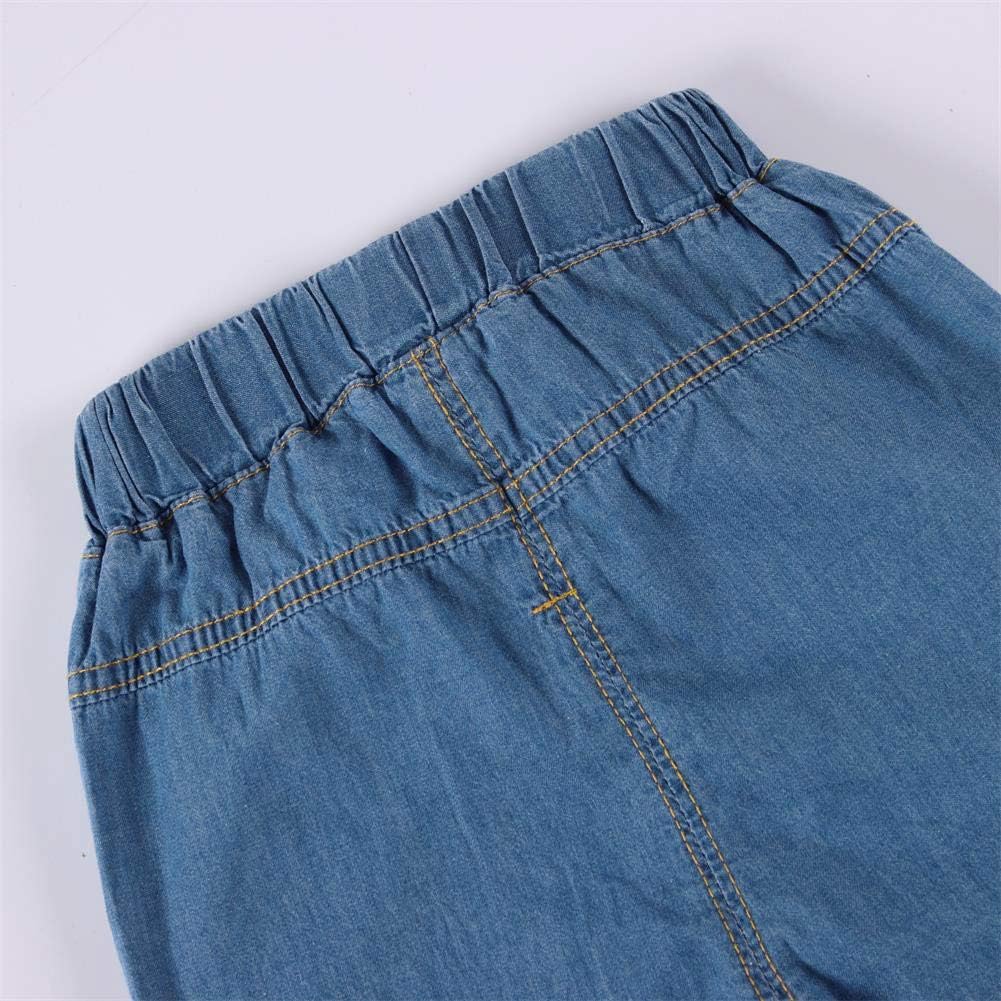 MODNTOGA Toddler Kid Boys Girls Elastic Waist Denim Jeans Pants Blue: Clothing