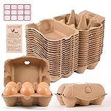 40 Pack Half Dozen Egg Cartons Bulk 6 Count, Empty