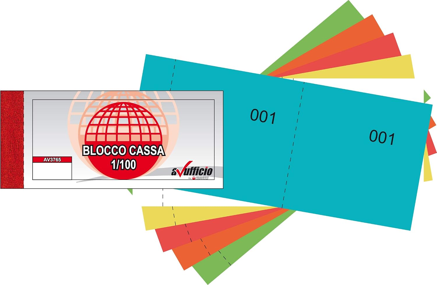 Alevar 5.5 x 12.5 cm Numbered Pads 1-100 Pack of 50, assorted