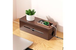 Cinati Large Cable Management Box, 15.8" Wooden Cable Organizer for Floor Wires Storage, Wall Mount Cord Hider Box for Electrical Cord Management, Power Strip Wire Organization for Desktop Home Office