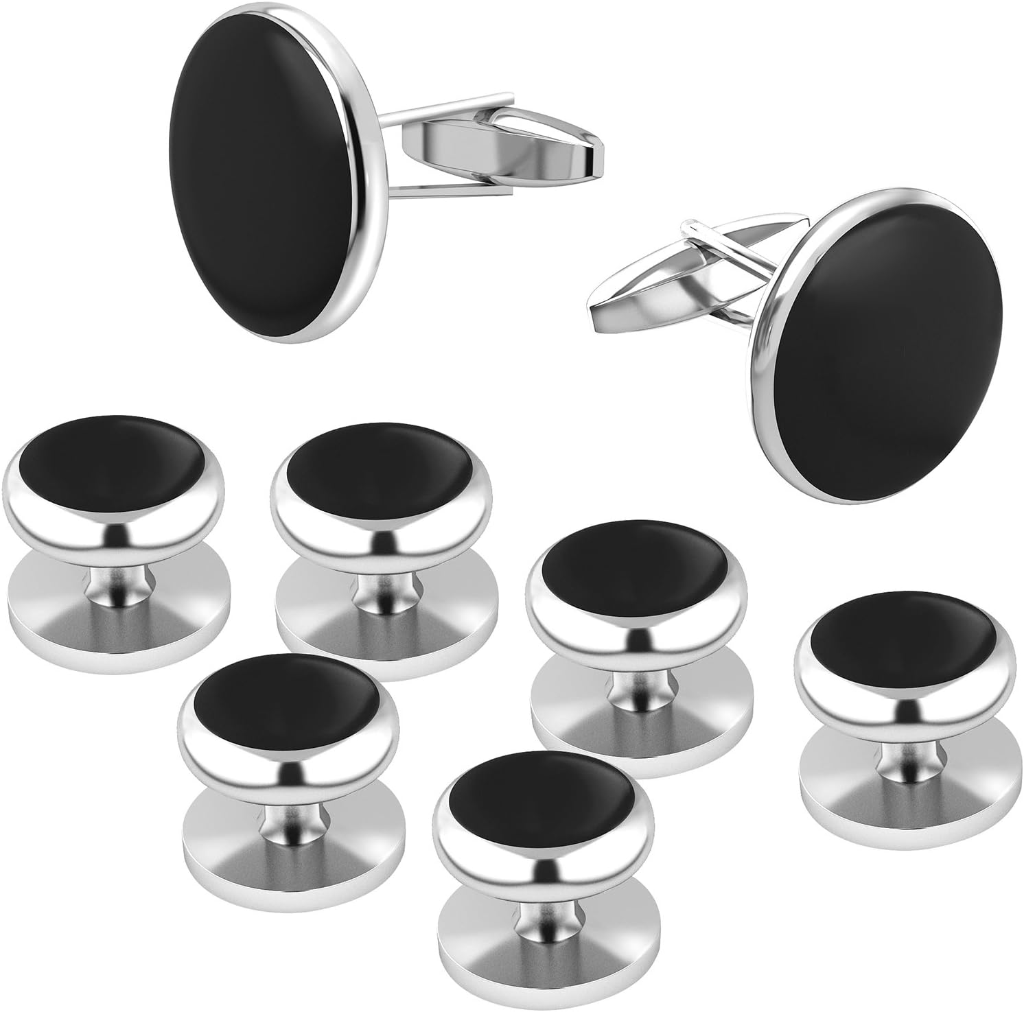 Darller Mens Cufflinks and Cuff Studs Set Classic Wedding Cuff Links for Tuxedo Shirts Formal Business Shirts