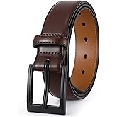 XZQTIVE TSA Belt For Men Metal Free Dress Belts Hypoallergenic Leather Belt With Black Buckle Nickle Free
