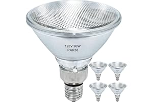 MISDOOD Halogen Flood Light 120V 90W, Dimmable PAR38 90W Light Bulbs for Indoor and Outdoor, E26 Medium Base, Warm White, High Output Reflector Flood Lights, 4Pack