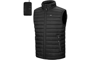 33,000ft Men's Lightweight Packable Insulated Puffer Vest Outerwear, Warm Winter Sleeveless Jacket for Golf Running