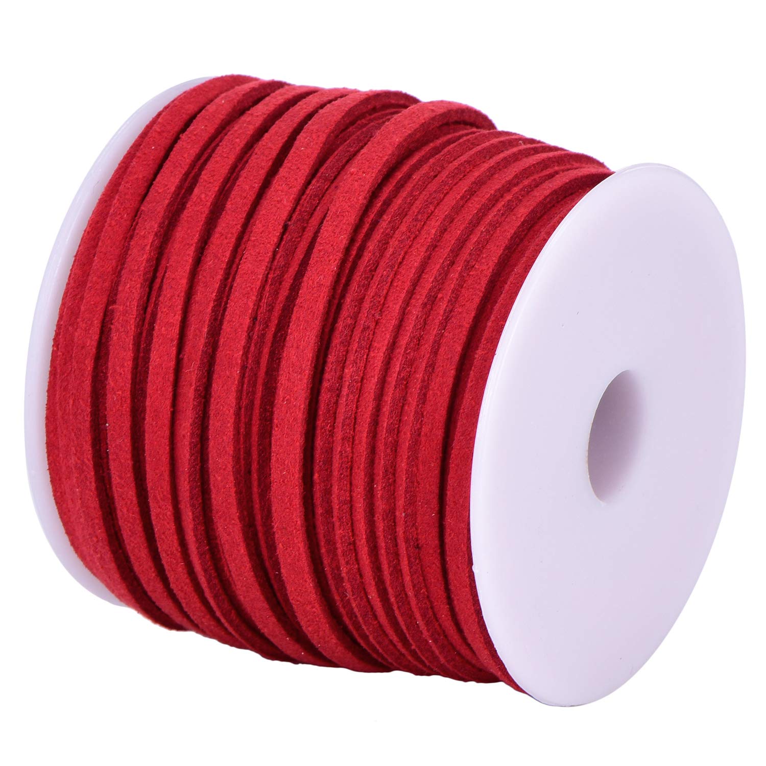 DonDon Velour Ribbon 0.12 inch (3 mm) DIY - 32.81 yd (30 m) roll - red