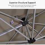 Purple Leaf 3x4m Cantilever Parasol Beige UV50+ 360° Tilt Wind Vent view 9