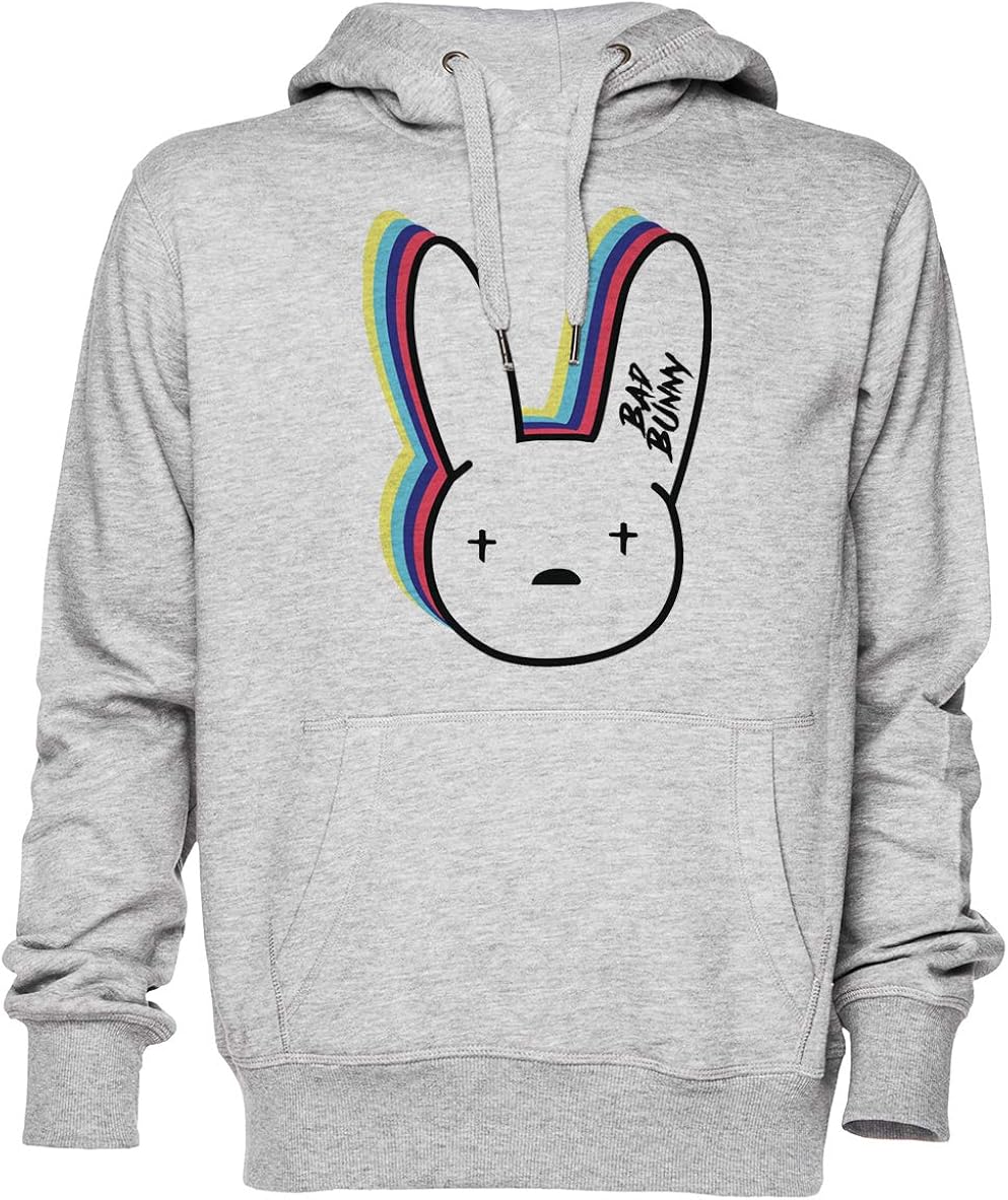 Bad Bunny Psychedelic Gris Jersey Sudadera con Capucha ...