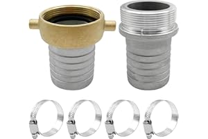 BITOTU 2 inch Aluminum Pin Lug Hose Shank Fitting Set, 2" Hose Shank Coupling Set with 4 Hose Clamps (2 inch)