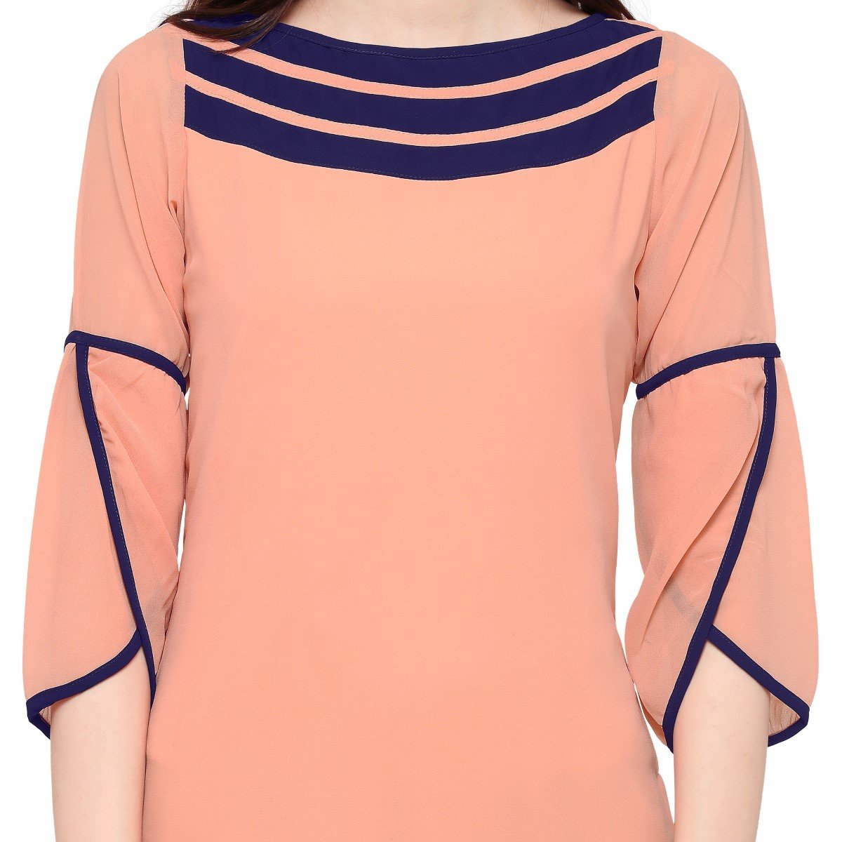 shopping queen women's georgette straight kurti