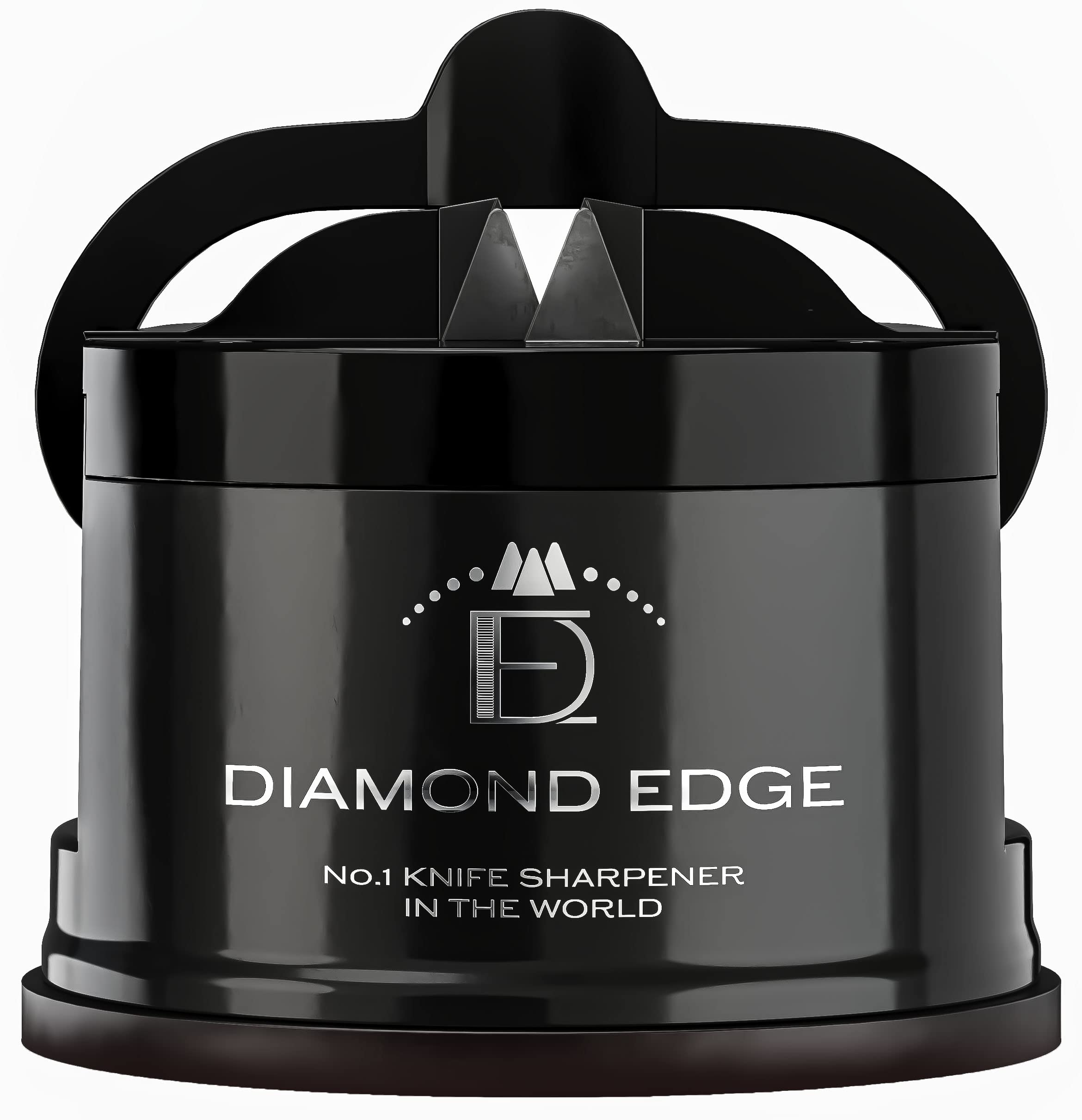Diamond Edge Knife Sharpener - Lifetime Use for Any Knife from Chef's, Utility to Steel Pocket Knives - Professional Safe Manual Knife Sharpening Tool