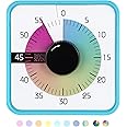 Visual Timer 7.5 inch; 60 Minute 1 Hour Countdown Timer for Kids Classroom Teaching Tool Home Office Meeting, Mechanical Countdown Clock for Exam Time Management Magnetic, Sky Blue with Colorful Disc