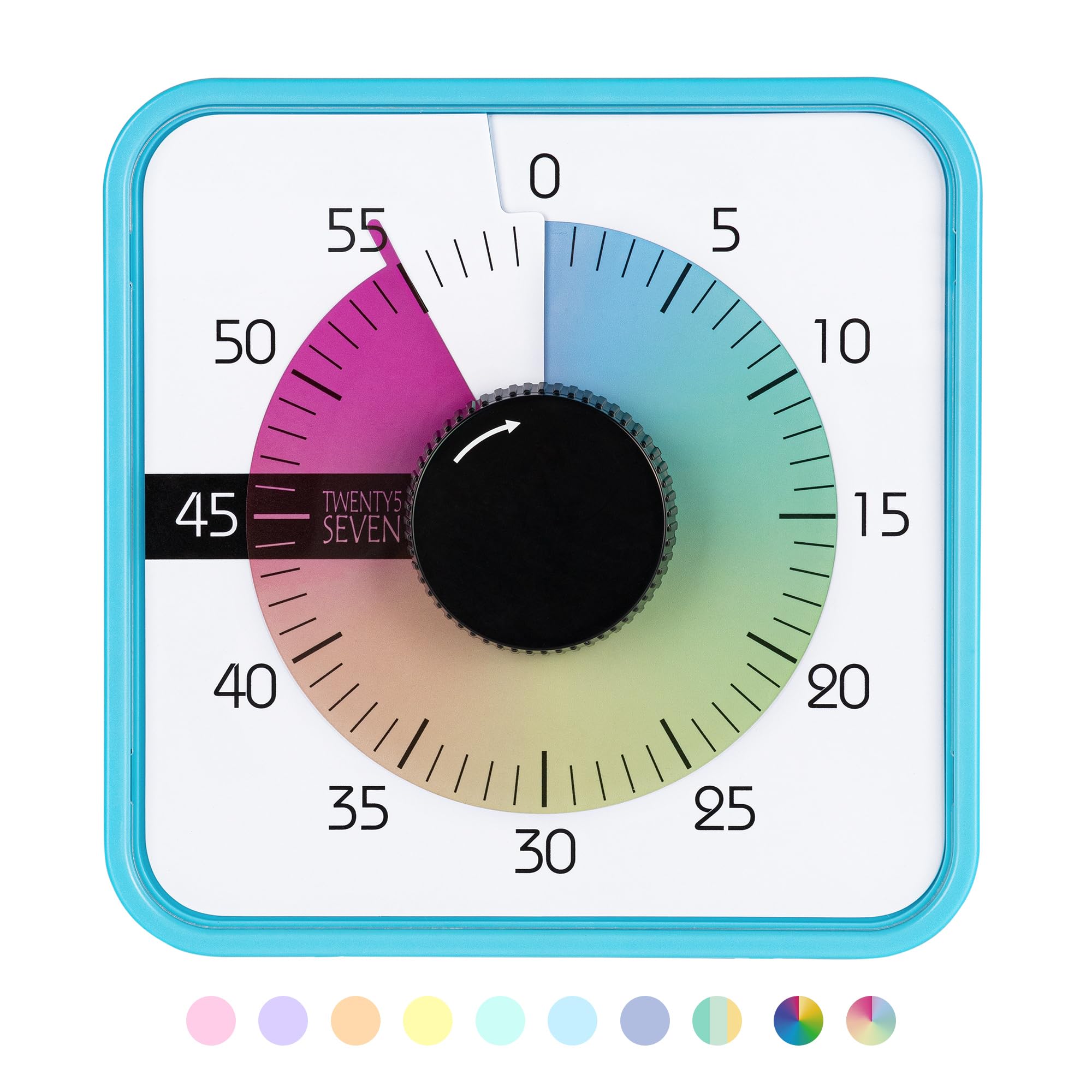 Visual Timer 7.5 inch, 60 Minute 1 Hour Countdown Timer for Kids – Classroom Teaching Tool Home Office Meeting, Mechanical Countdown Clock for Exam Time Management Magnetic, Colorful and Sky Blue